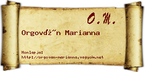 Orgován Marianna névjegykártya